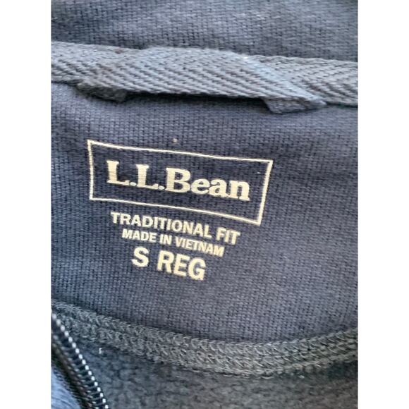 L.L. Bean Men's Quarter-Zip Sweatshirt Traditional Fit Stretch Navy Blue Size S - Picture 3 of 4